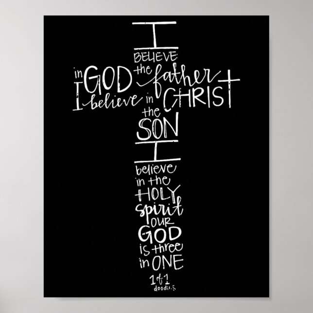 Glaube an Gott der Vater Ostern Jesus Kreuz Chris Poster (Vorne)