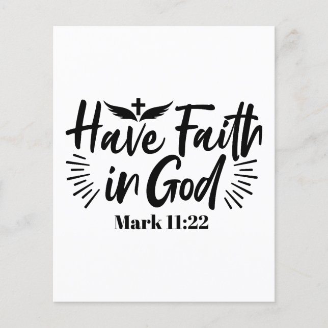 Glaube an Gott Mark 11:22 Inspiration Zitat (Vorderseite)
