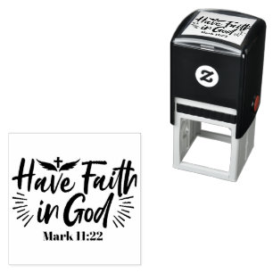 Glaube an Gott Mark 11:22 Inspiration Zitat Permastempel