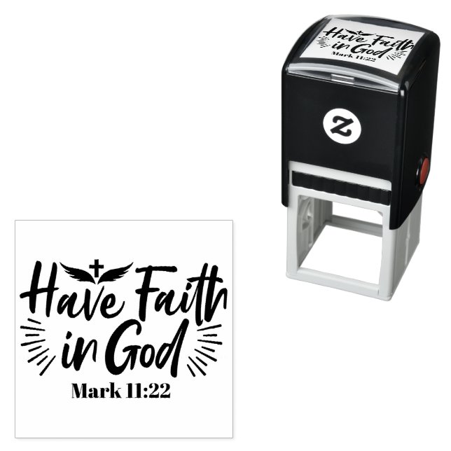 Glaube an Gott Mark 11:22 Inspiration Zitat Permastempel (Beispiel)