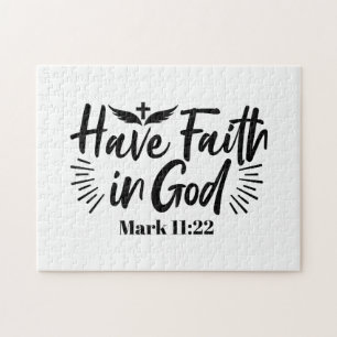 Glaube an Gott Mark 11:22 Inspiration Zitat Puzzle