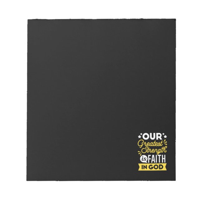 Glaube an Gott – Unsere größte Stärke Notizblock (Vorderseite)