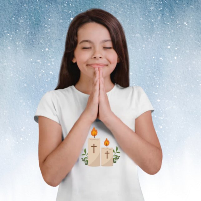 Glaube an Kerzen und Kirche T-Shirt (Von Creator hochgeladen)