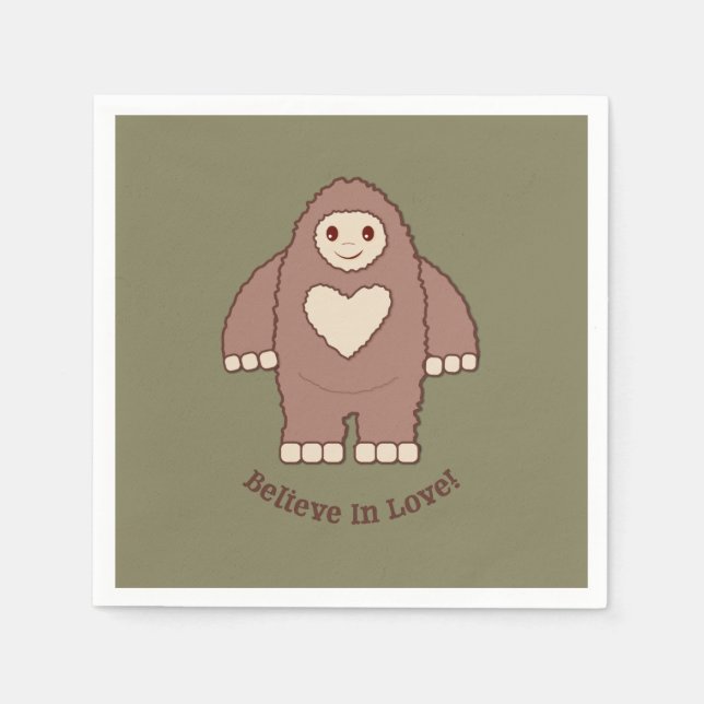Glaube an Liebe Bigfoot Serviette (Vorderseite)