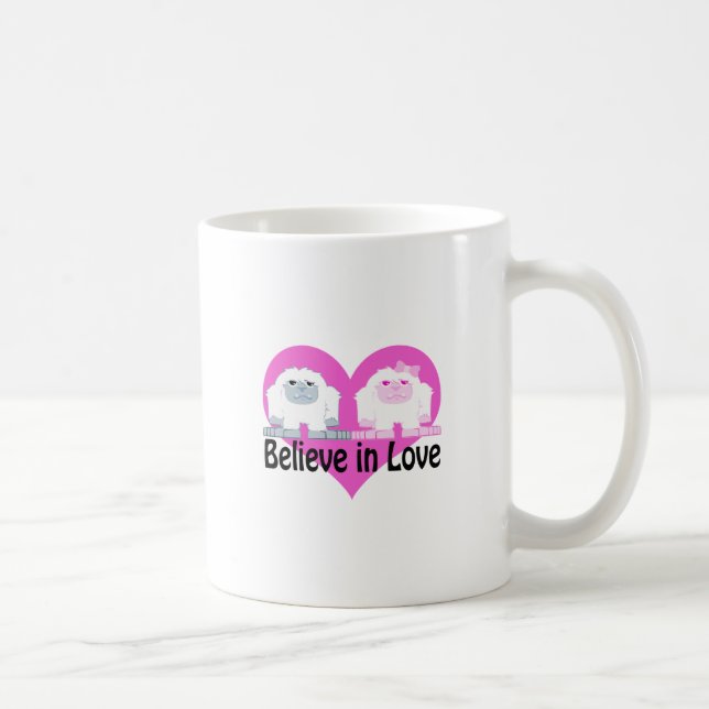 Glaube an Liebe! Niedlich Yetis Tasse (Rechts)