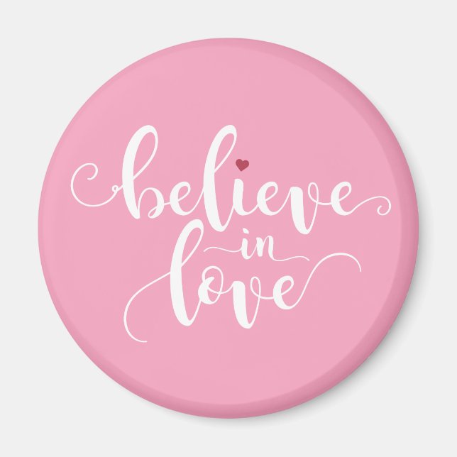 Glaube an Liebe Valentine Calligraphie | Magnet (Vorne)