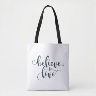 Glaube an Liebe Valentine Calligraphie Tragetasc