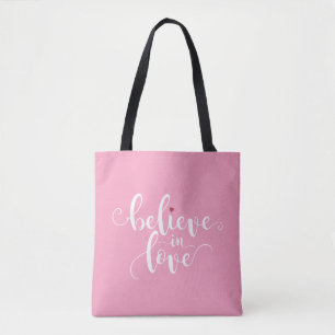 Glaube an Liebe Valentine Calligraphie Tragetasc