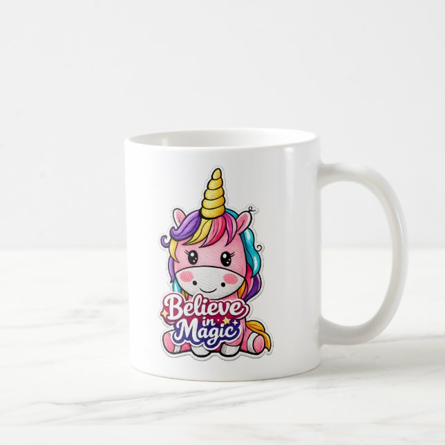 🦄✨ „Glaube an Magie“ Einhorn Tasse ☕💖 (Rechts)