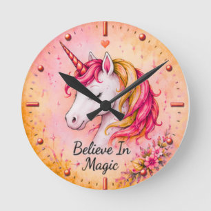 Glaube an Magie Einhorn Wanduhr