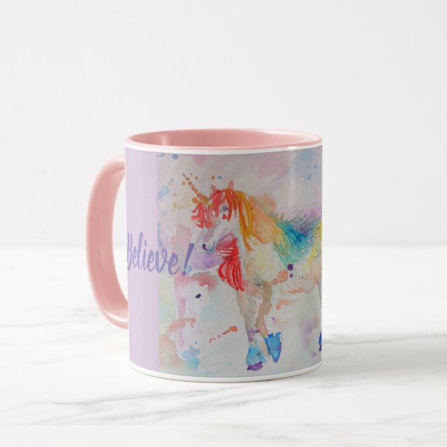 Glaube an magische Regenbogenfarben Tasse (Vorderseite Links)