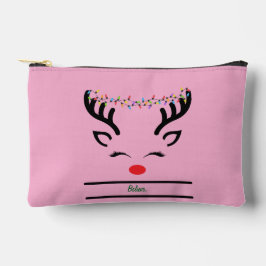 Glaube an moderne, lustige Weihnachtsrinder, weiß Zubehörtasche