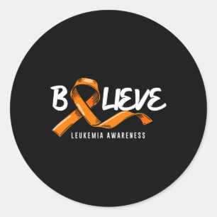 Glaube an Orange Ribbon Leukämie Blutkrebs Awaren Runder Aufkleber