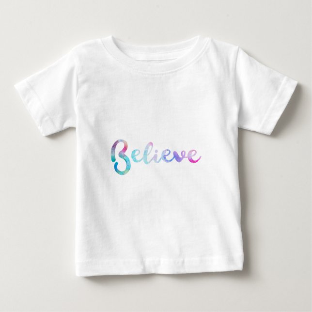 Glaube an Wasserfarben-Typografie-Kunst Baby T-shirt (Vorderseite)