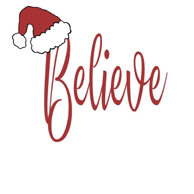 Glaube an Weihnachten mit roter Weihnachtsmannmütz (Von Creator hochgeladen)