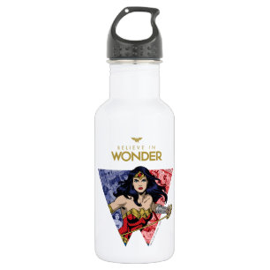 "Glaube an Wonder" Wonder Woman Lasso Comic Logo Edelstahlflasche