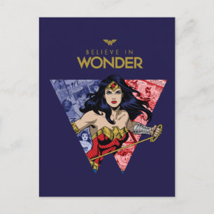 "Glaube an Wonder" Wonder Woman Lasso Comic Logo Einladungspostkarte
