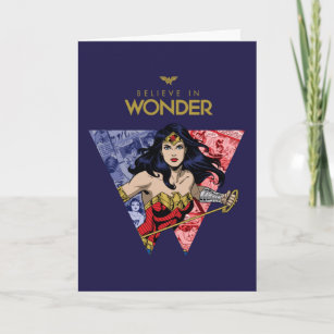 "Glaube an Wonder" Wonder Woman Lasso Comic Logo Karte