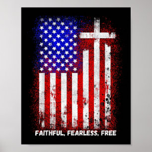 Glaube Angst Christliches Kreuz Jesus Christus Män Poster