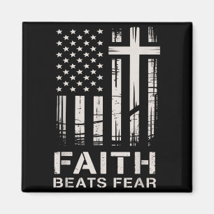 Glaube besiegt Angst Amerikanische Flagge Christli Magnet