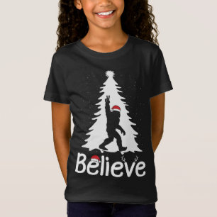 Glaube Bigfoot Christmas Yetti Funny Xmas Tree Sa T-Shirt