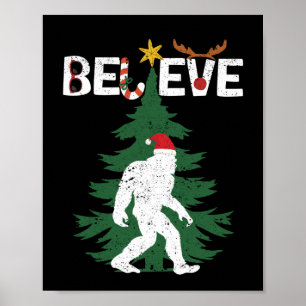 Glaube Bigfoot Sasquatch Yeti Weihnachtshut Poster