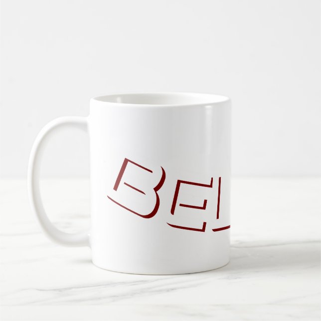 „Glaube“ Blockstil-Text Christlich  Kaffeetasse (Links)