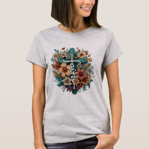 Glaube Blume Religiöse Christliche Frauen T-Shirt