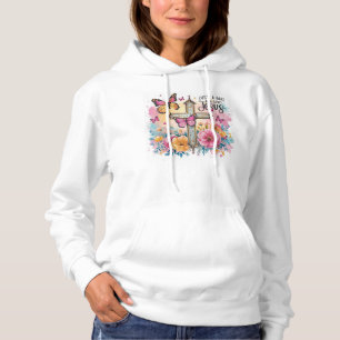 Glaube & Blumen – Fröhliche christliche Typografie Hoodie