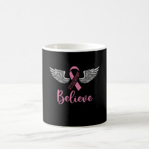 Glaube Brustkrebs Unterstützung Rosa Band Geschenk Kaffeetasse