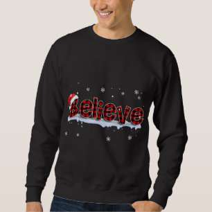 Glaube Buffalo Kariert Santa Snowflake Weihnachten Sweatshirt