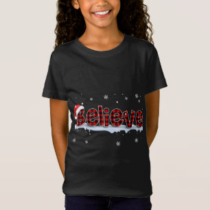 Glaube Buffalo Kariert Santa Snowflake Weihnachten T-Shirt