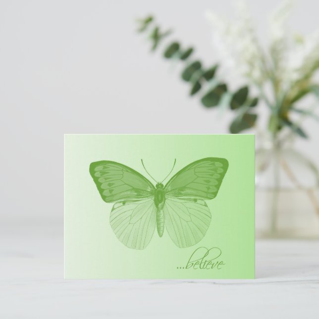 Glaube Butterfly Limon Postkarte (Stehend Vorderseite)