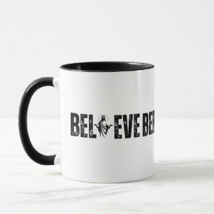 Glaube Christliche Silhouette Offen Mit Glauben Tasse