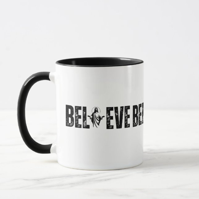 Glaube Christliche Silhouette Offen Mit Glauben Tasse (Links)