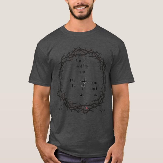 Glaube Cryptic Psalm 4:8 T-Shirt (Vorderseite)