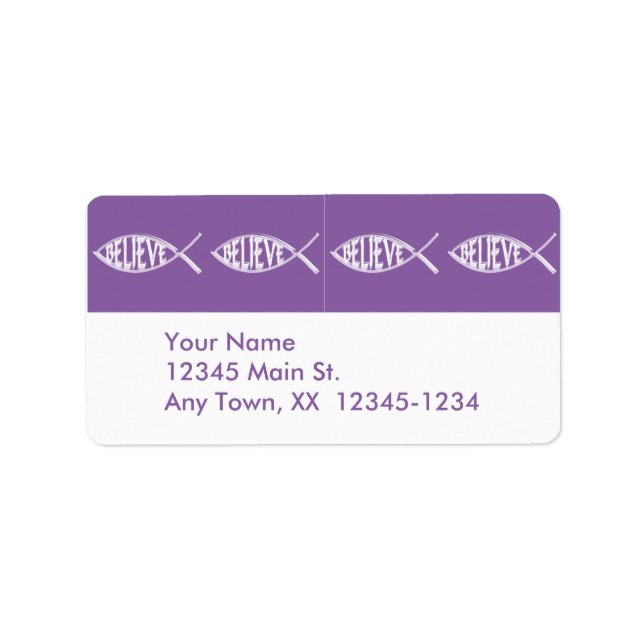 Glaube den Fischlavender Adressaufkleber (Vorne)