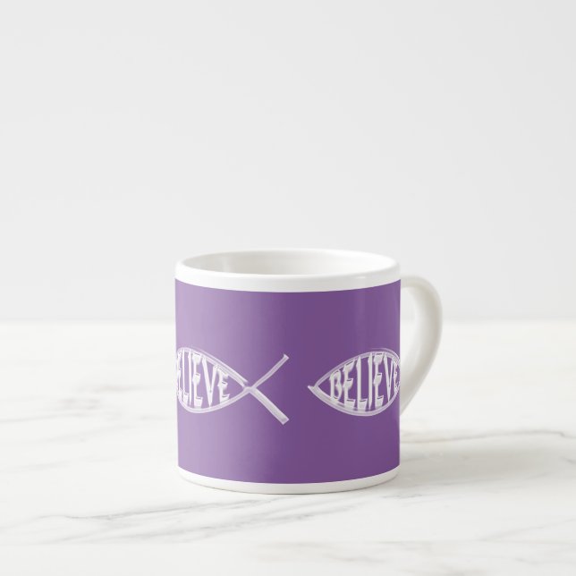 Glaube den Fischlavender Espressotasse (Vorderseite Rechts)