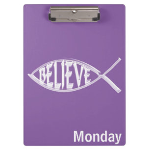 Glaube den Fischlavender Klemmbrett