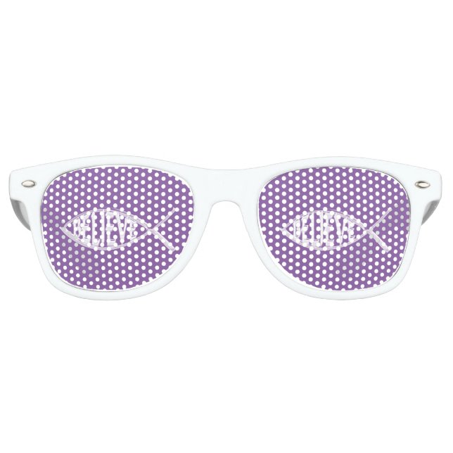 Glaube den Fischlavender Partybrille (Vorderseite)