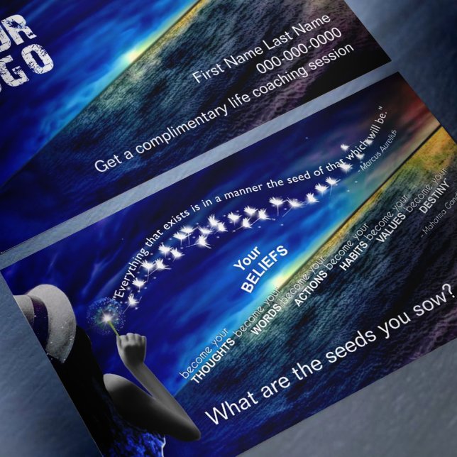 Glaube - Die Samen, die Sie säen und Ihre Ziele Visitenkarte (Belief business cards with two powerful quotes for coaching)