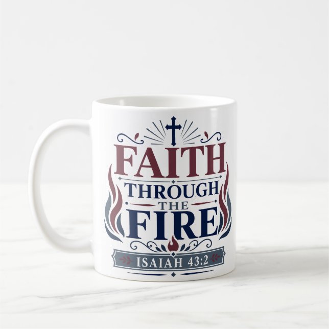 Glaube durch das Feuer Christlicher Glaubenszitat Kaffeetasse (Links)