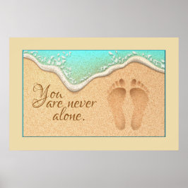 Glaube ein Set der Fußspuren in den Sand Poster