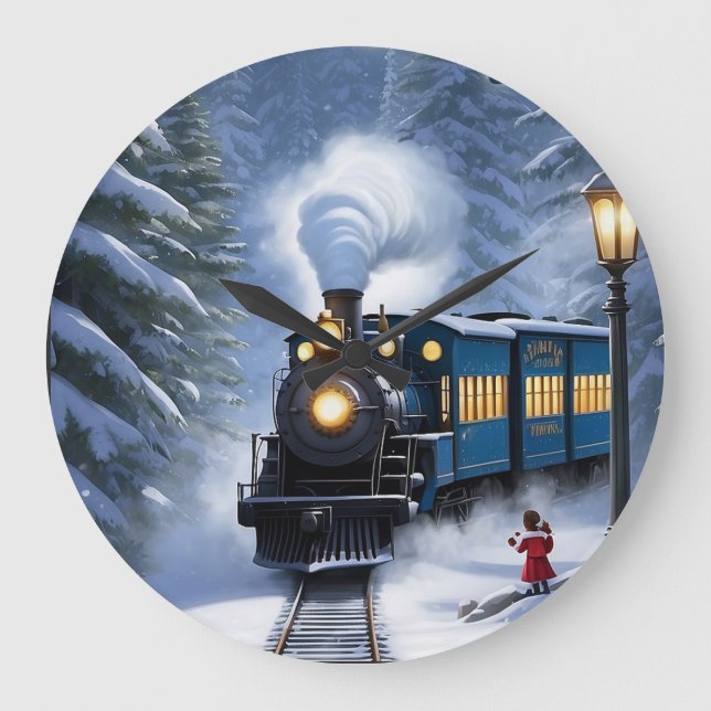 Glaube - Eisenbahn mit Polar Große Wanduhr (Vorderseite)