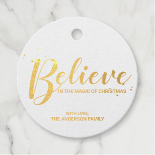 'Glaube' Elegante Goldenen Foil Weihnachten Geschenkanhänger