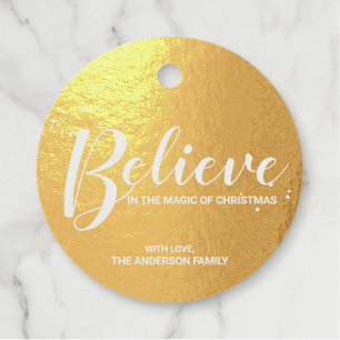 'Glaube' Elegante Goldenen Foil Weihnachten Geschenkanhänger
