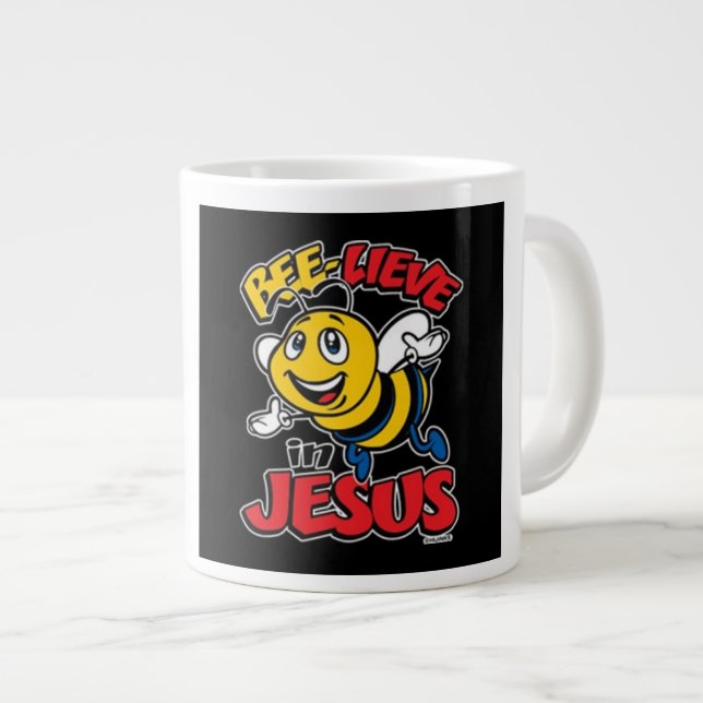 Glaube - Extra große Kaffeetasse Jumbo-Tasse (Vorderseite Rechts)