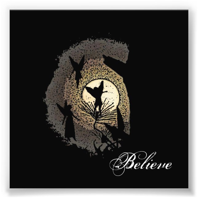 "Glaube" Fairies und die Mondlichtfantasy-Printwer Fotodruck (Vorne)