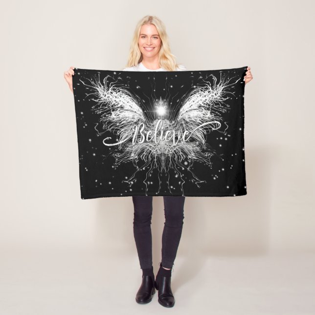 Glaube Fairy Starlight Fantasy Black Fleecedecke (Beispiel)