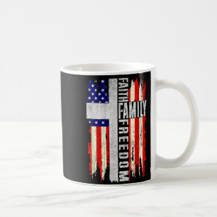 Glaube Familie Dom - Patriotisch Christlich Vintag Kaffeetasse